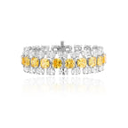 Luxury Large Zircon Pillow Shaped Yellow Zircon Tassel Design Bracelet Rhodium-plated Fashionable High-end Jewelry