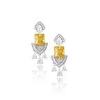 Factory-Designed High-End Yellow Tassel Earrings with Zircon Pearl Diamond Gold Plated on Luxurious Classic Brass for Gifts