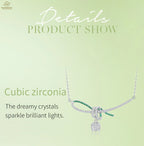 Collection 925S Fine Women's Necklace Spring Bells 5A Zirconia Rhodium Plated Pendant 925 Sterling Weddings Parties