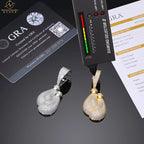 S925 Silver Inlaid Moissanite Pendant Unisex Boxing Gloves Bamboo Chain High Quality European American Trendy Hip Hop Parties