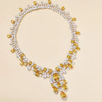 High Class Jewelry Brass Rhodium Plated Yellow Ladies Evening Dress Banquet Evening Dress Necklace