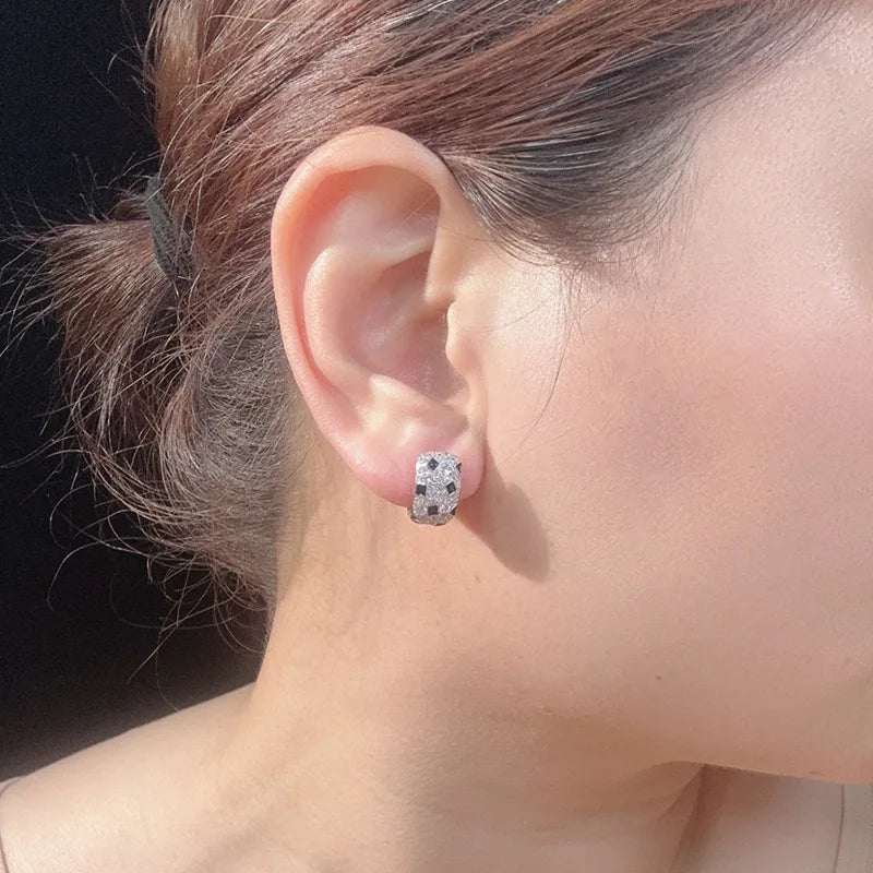 18k Copper Gold-plated Zirconium Inlaid Cute and Exquisite Leopard Print Earrings Versatile for Daily Women's Jewelry