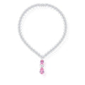 Luxury French Pearl Studded Teardrop Necklace for Women Trendy Collarbone Chain Diamond Necklace for Wedding or Evening Dress