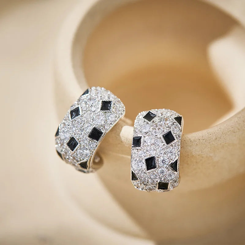 18k Copper Gold-plated Zirconium Inlaid Cute and Exquisite Leopard Print Earrings Versatile for Daily Women's Jewelry