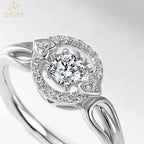 Fashionable Women's S925 Silver Ring Cross-Border Style Punk Jewelry with Bright Moissanite Gemstone Couple's Gift