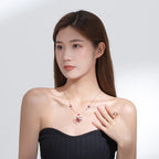 Women's Fine Pendant Necklace New Caibao Micro-Inlaid Gold Plated Atmospheric Fan Shaped Medium Long Sweater