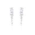 Luxury Copper Gold-Plated Long Square Diamond Pendant Earrings Retro Tassel Design for Socialite Gatherings