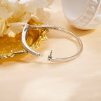 Trendy Rose Gold Bracelet Bangle for Women Fashion Jewelry with Heart-Shaped Crown Diamond Charm for Parties