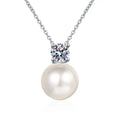 S925 Sterling Silver Necklace Pearl Moissanite Luxury Fine Chains for Sweater Match Classy Clavicle Jewelry Trendy Styling Gift
