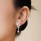 High Quality Fine Jewelry Pear Cut Excellent 18k White Gold Lab Grown Diamond Earrings