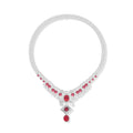 Customized Jeweler Brass Plated 18K Ocean Goddess Series Red Gemstone Exaggerated Evening Dress Accessories