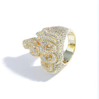 Diamond Allah Fire Ring New Design Hip Hop Jewelry Silver & Gold Plated for Engagement & Party for Men & Women