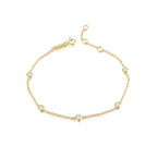 Adjustable S925 Sterling Silver Tennis Bracelet with Gold Plated Lab Grown Diamond Party Jewelry for Women