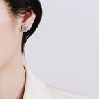 Best Selling S925 Sterling Silver Sunflower Stud Earrings 50 Points One Carat D Color Romantic Gold for Women's Anniversaries