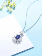 Anster Wholesale Fashion Women Luxury Sapphire Jewelry Set High Quality  Sterling Silver Infinity Pendant Necklace