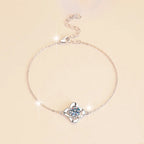 925 Sterling Silver Lucky Clover Niche Design Bracelet Simple Korean Version 1 Carat Moissanite Fine Craftsmanship Texture