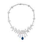 Hot Sales High Quality Women's Party Necklace Trendy Cubic Zirconia Rhinestone Jewelry with Brass Material