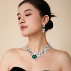 Trendy Unisex Hexagon Brass CZ Necklace with Rhodium Plated Custom Chain Custom Party Jewelry for Ladies