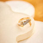 Adjustable Silver/Gold Plated Multi Finger Ring Designer Crystal Twisted Open Ring