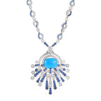 Blue Square Luxury Sweater Chain Emerald Zirconia Stylish Bohemian Style Religious Diamond Agate Pearl for Women for Shopping