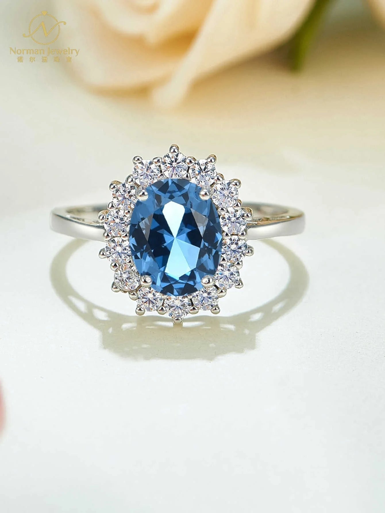 Carat Unique Oval Cut Engagement Ring with Sunflower Pattern Sterling Silver Carbonite Rhodium Plated for Parties Anniversaries