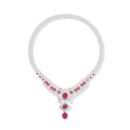 Customized Jeweler Brass Plated 18K Ocean Goddess Series Red Gemstone Exaggerated Evening Dress Accessories