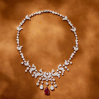 New Cubic Zirconia Women Party Necklace Luxury High-End Water Droplet Blue Diamond Necklace