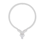 Rhodium Private Custom Fashionable Women's Marquise Shaped Zircon Necklace with a Luxurious Design and Collarbone Chain