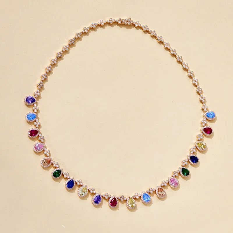 Original Design High-Grade Women's Gold-Plated Brass Clavicle Chain Trendy Necklace for Evening Wear and Party Banquets