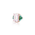 High Quality Champagne Plated Powder Wedding Ring Featuring Morgan Zircon for Arab Saudi Brides Bridesmaids Parties