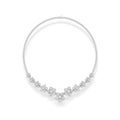 Women's High-End Rhodium-Plated Zircon Floral Necklace Elegant Evening Dress Collarbone Chain Fine Pendant Necklaces