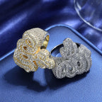 Diamond Allah Fire Ring New Design Hip Hop Jewelry Silver & Gold Plated for Engagement & Party for Men & Women