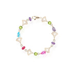 Luxury Fashion Women's Water Drop Fan-Shape Beaded Bracelet 18K Gold-Inlaid Electroplated Brass with Zircon Main Stone