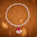 Fan Necklace Champange-plated pink White Zircon High-end Women's Fan Shaped Evening Dress Necklace Princess Dress Chain