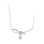 Collection 925S Fine Women's Necklace Spring Bells 5A Zirconia Rhodium Plated Pendant 925 Sterling Weddings Parties