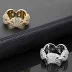 Dropshipping BIG Bling Bling Hip Hop Iced Out Luxury Oversize Men's Ring