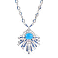Blue Square Luxury Sweater Chain Emerald Zirconia Stylish Bohemian Style Religious Diamond Agate Pearl for Women for Shopping