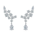 Luxury High-End 925 Sterling Silver Women's Cross-Border Source 5*8mm Pear-Shaped Moissanite Stud Earrings Full Diamond Earrings