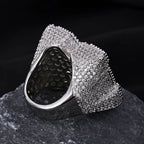 New Hip Hop M-Character Zircon Letter Ring Wholesale Men's Trendy Style Trendy Men's Personalized Ring