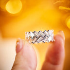 Full Iced Square Zircon Gemstone Couple Rings Jewellery Gold Silver Korean for Women Men Brass CZ Ring Geometric Support 9g 12mm