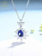Anster Wholesale Fashion Women Luxury Sapphire Jewelry Set High Quality  Sterling Silver Infinity Pendant Necklace