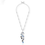 High-End Fashionable Women's Diamond-Inlaid Brass Necklace with Zircon Fan-Shaped Pendant Rose Gold for Wedding Anniversary Gift