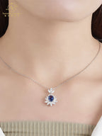 Anster Wholesale Fashion Women Luxury Sapphire Jewelry Set High Quality  Sterling Silver Infinity Pendant Necklace