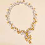 High Class Jewelry Brass Rhodium Plated Yellow Ladies Evening Dress Banquet Evening Dress Necklace