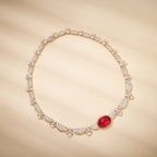 Premium Custom Jewelry Star Same Style Ruby Evening Dress Women's Dress Necklace