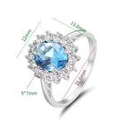 Carat Unique Oval Cut Engagement Ring with Sunflower Pattern Sterling Silver Carbonite Rhodium Plated for Parties Anniversaries