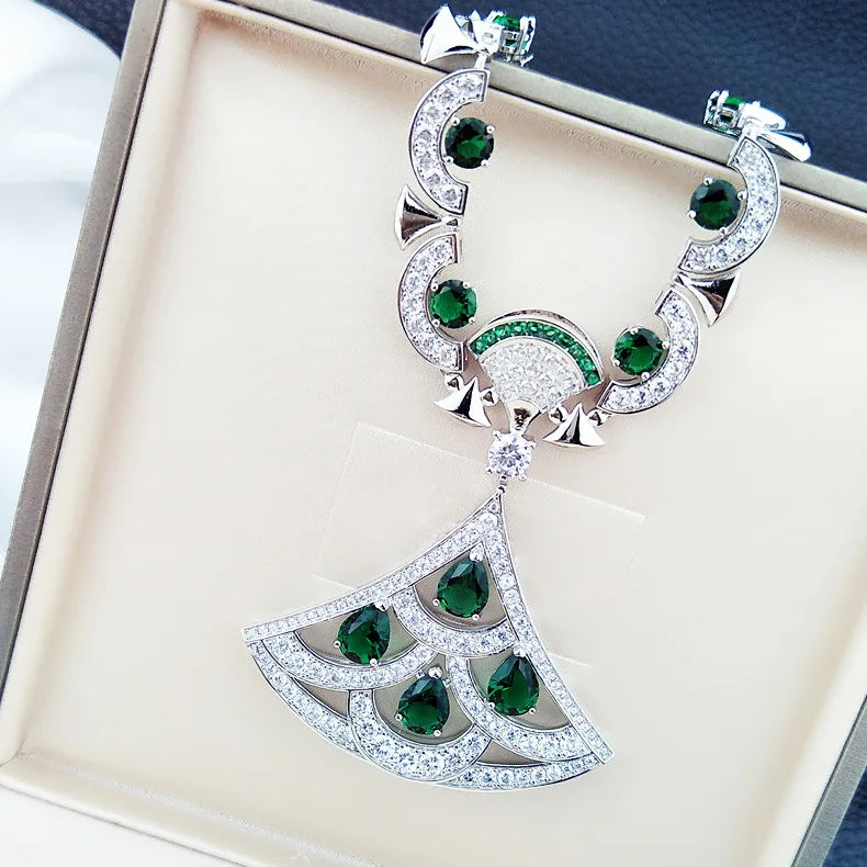 Best Quality Luxury Women's Necklace Long Sweat Chain Hand Inlay CZ Colorful Crystal Jewelry for Party Featuring Zircon Main