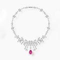 New Cubic Zirconia Women Party Necklace Luxury High-End Water Droplet Blue Diamond Necklace