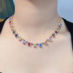 Original Design High-Grade Women's Gold-Plated Brass Clavicle Chain Trendy Necklace for Evening Wear and Party Banquets