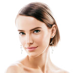 Korean Japanese Inspired Silver Stud Earrings Fresh Tempered Willow Leaf Design Fairy Long Moissanite Versatile Simple Trendy